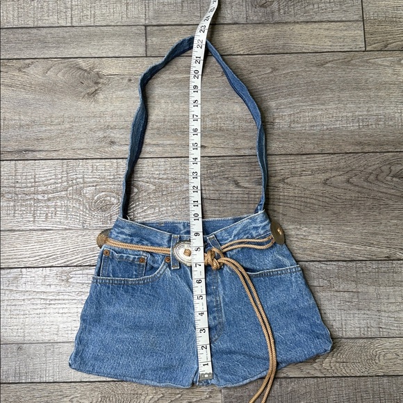 Vintage Levi Shoulder Handmade Bag with Rope Detail - Picture 3 of 8